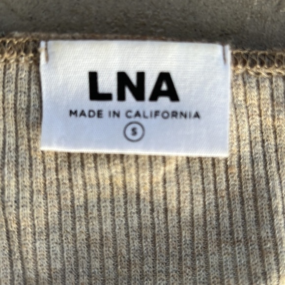 LNA X Revolve Cropped Cardigan Women's Small Tan Black Sweater - Picture 7 of 10